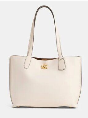 Coach Willow 38 Tote in Chalk with Brass Hardware